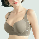 Plus Size Underwire Push - Up Bra with Wide Shoulder Straps